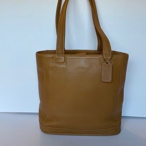 Vintage Coach Bleeker Nutmeg Leather Double Handle Shoulder Bag